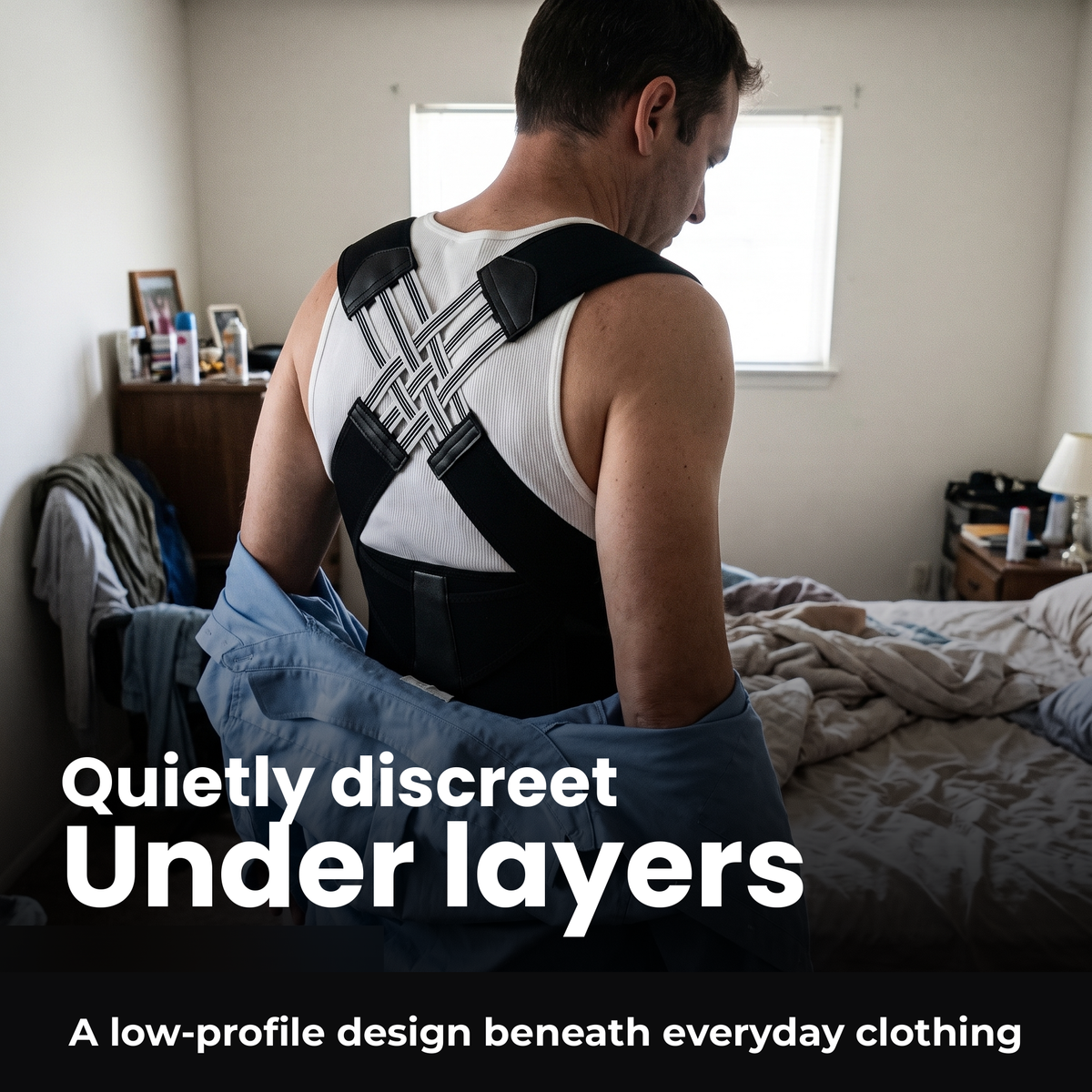 Voria SpineArmor over an undershirt before adding a work shirt