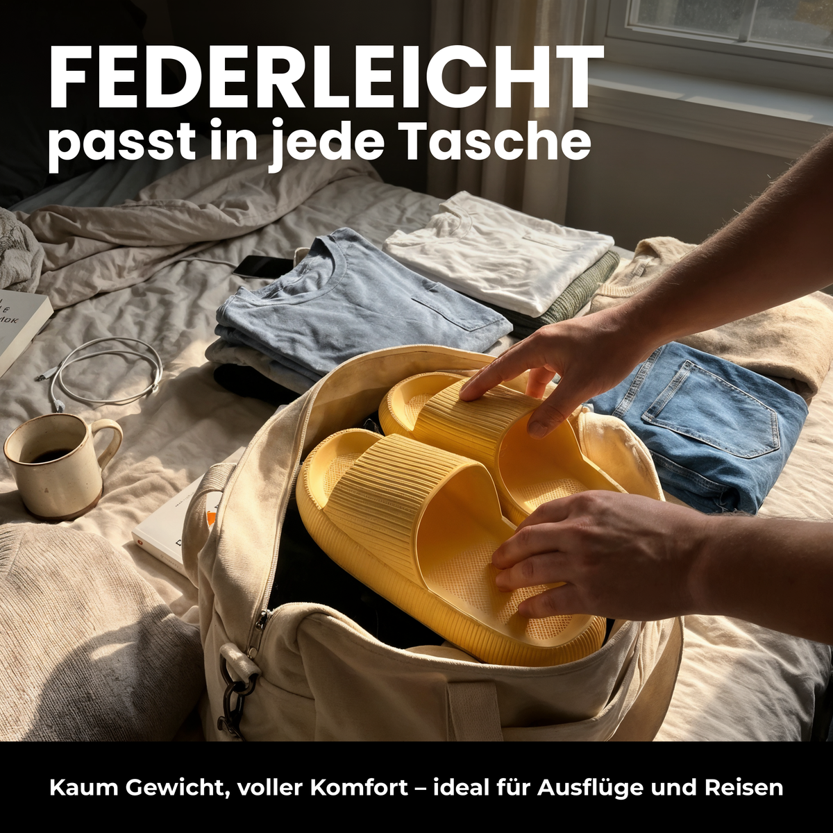 CloudStep Pantoletten — federleicht auf Reisen