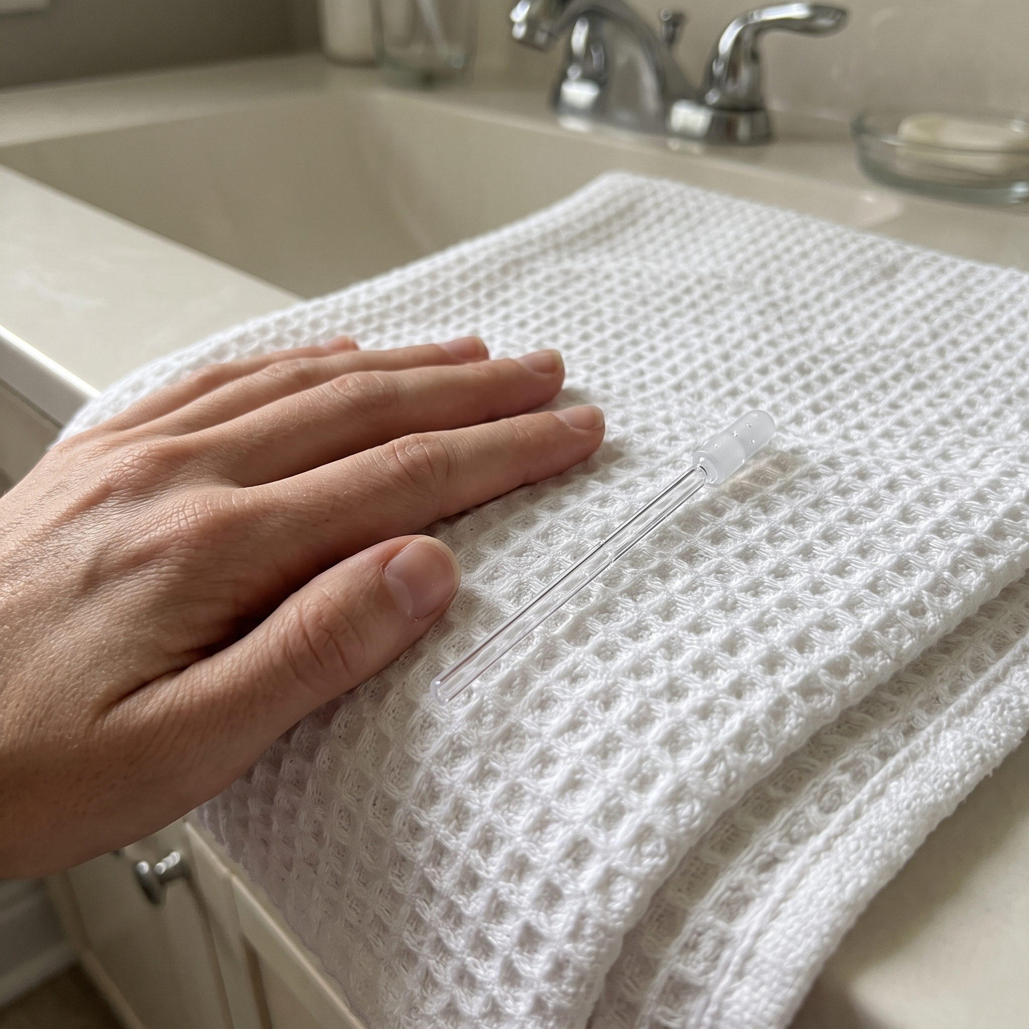 Voria EarClean drying on a towel for reuse